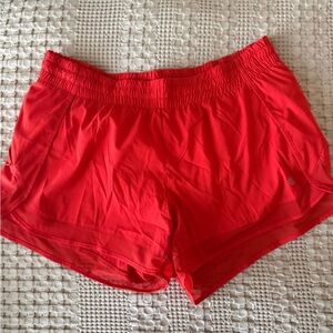 Athleta Vibrant Red Athletic Shorts with Elastic Waist